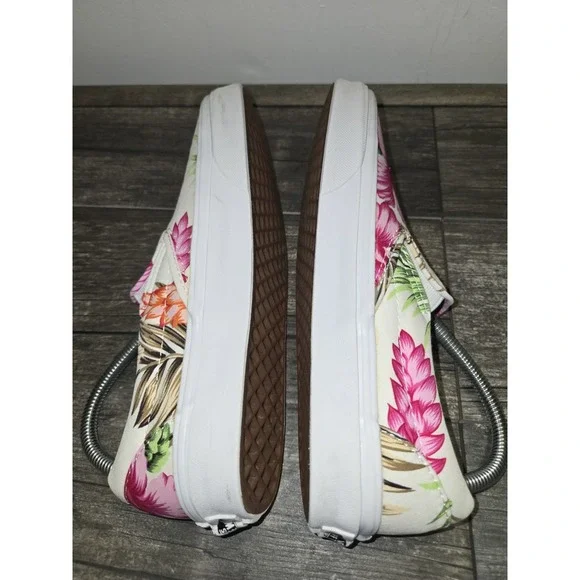 Vans Hawaiian Hibiscus Flower Slip-On Sneakers Women's Size 8 - Picture 7 of 9